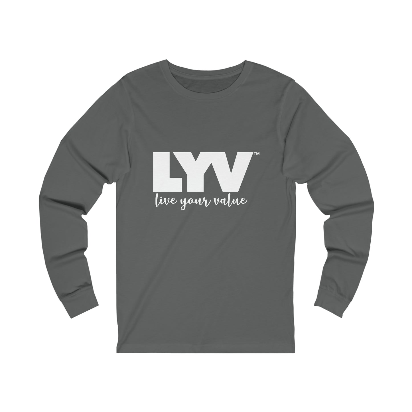 LYV (live your value) Unisex Jersey Long Sleeve Tee Big LYV Design no Signature