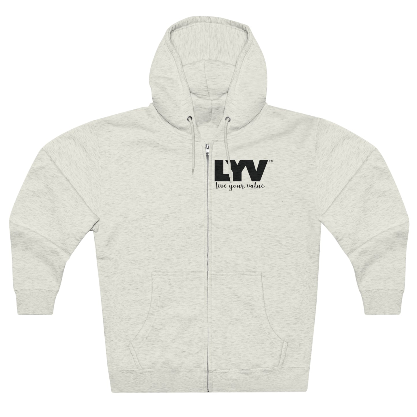 LYV (live your value) Unisex Premium Full Zip Hoodie with Signature