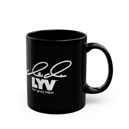 LYV 11oz Black Mug with Signature