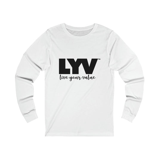 LYV (live your value) Unisex Jersey Long Sleeve Tee Big LYV Design no Signature