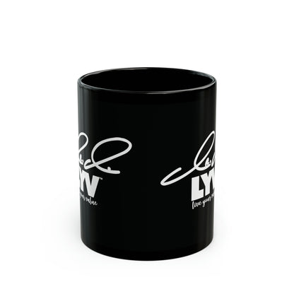 LYV 11oz Black Mug with Signature