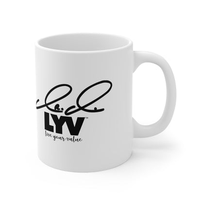 LYV Ceramic Coffee Cups with Signature, 11oz