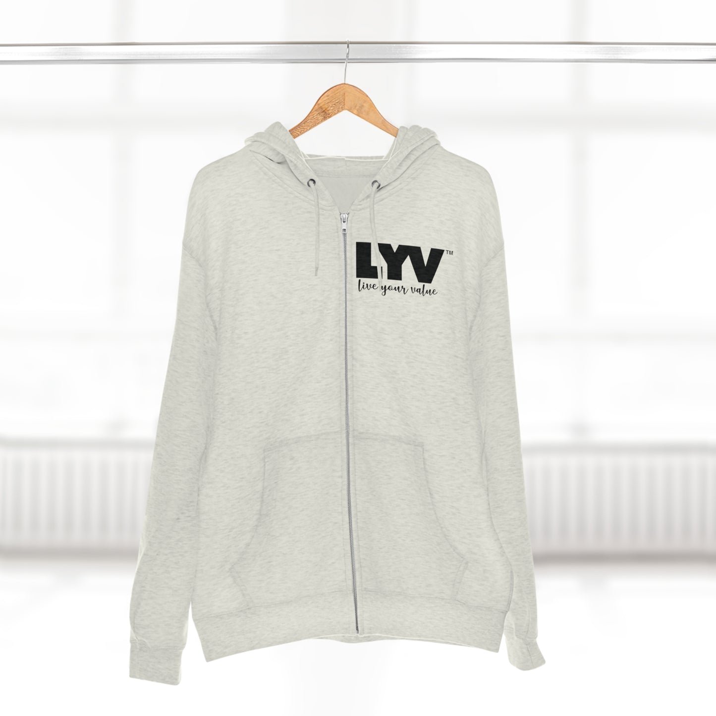 LYV (live your value) Unisex Premium Full Zip Hoodie with Signature