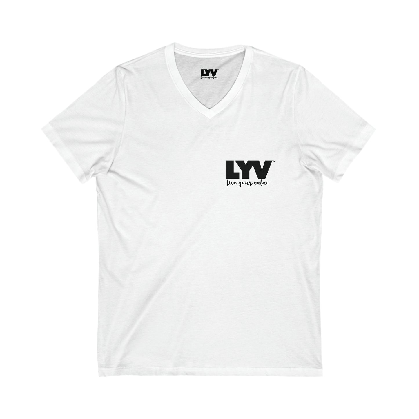 LYV (live you value) Unisex Jersey Short Sleeve V-Neck Tee Design B