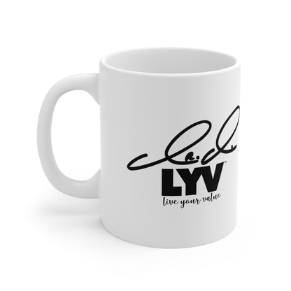 LYV Ceramic Coffee Cups with Signature, 11oz