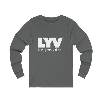 LYV (live your value) Unisex Jersey Long Sleeve Tee Big LYV Design no Signature