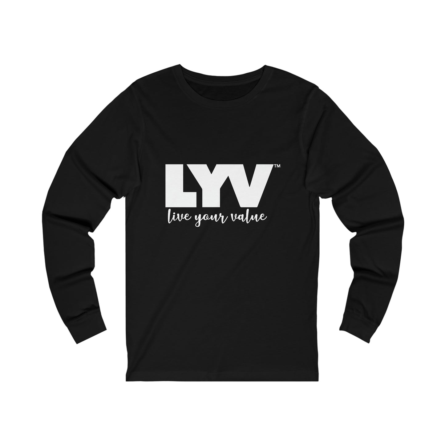LYV (live your value) Unisex Jersey Long Sleeve Tee Big LYV Design no Signature