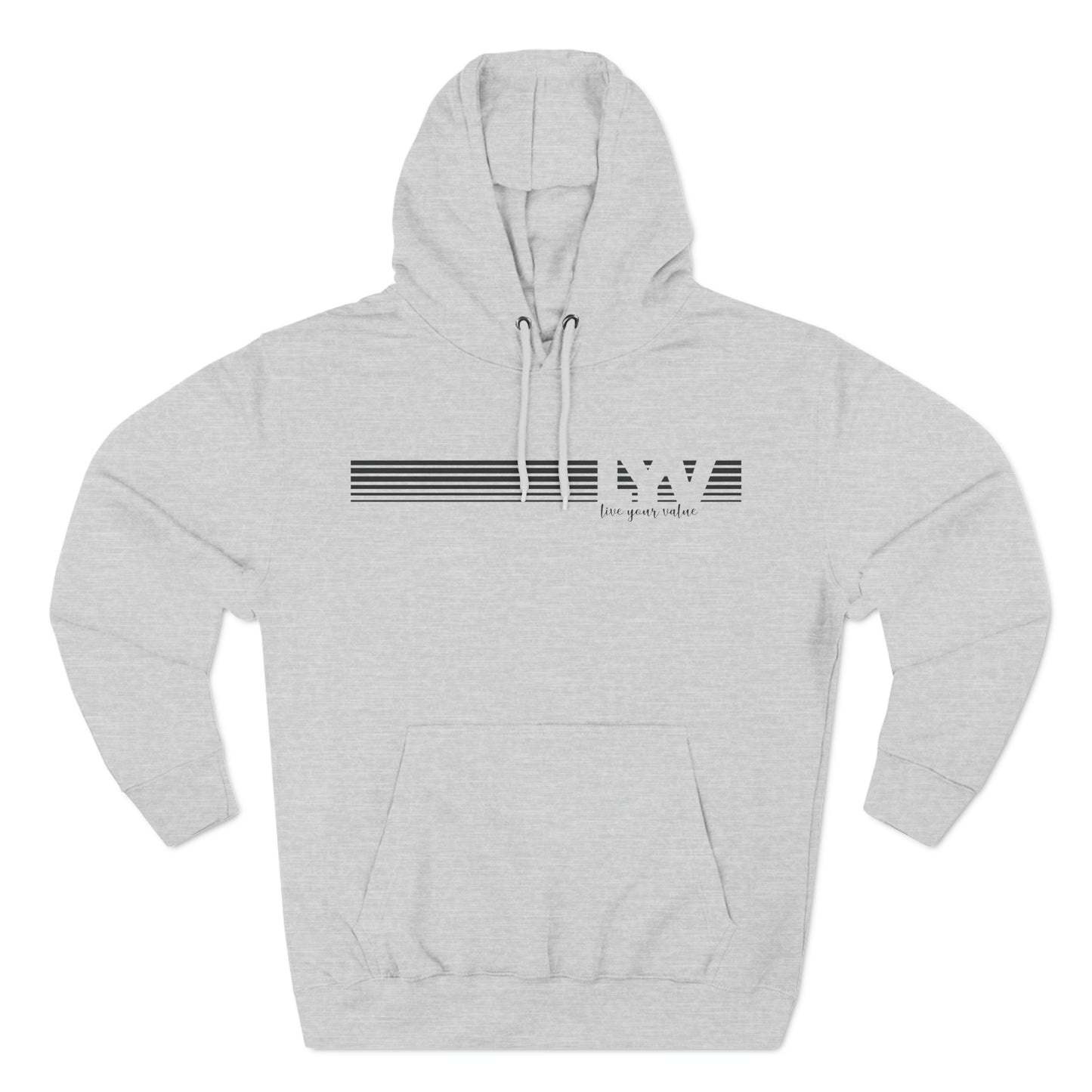 LYV (live your value) Three-Panel Fleece Hoodie with Signature