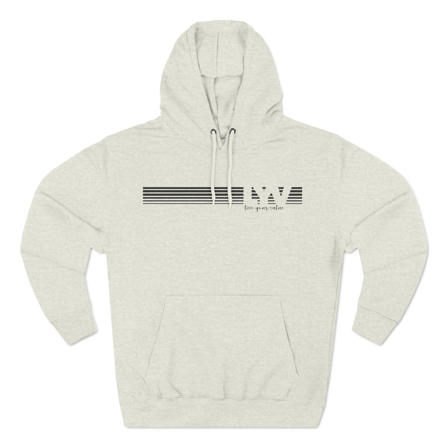 LYV (live your value) Three-Panel Fleece Hoodie with Signature