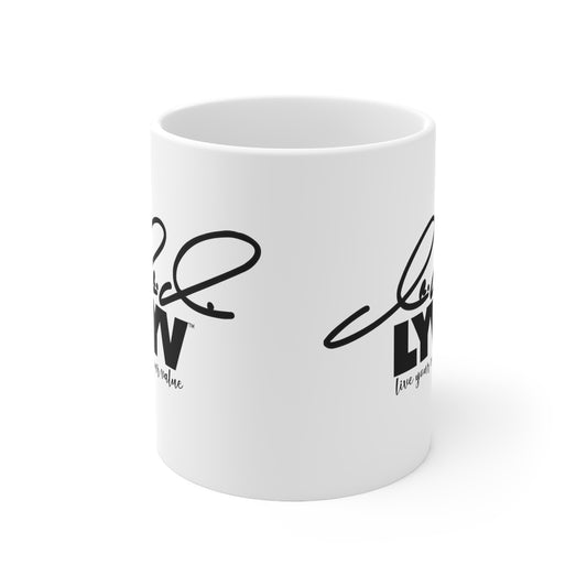 LYV Ceramic Coffee Cups with Signature, 11oz