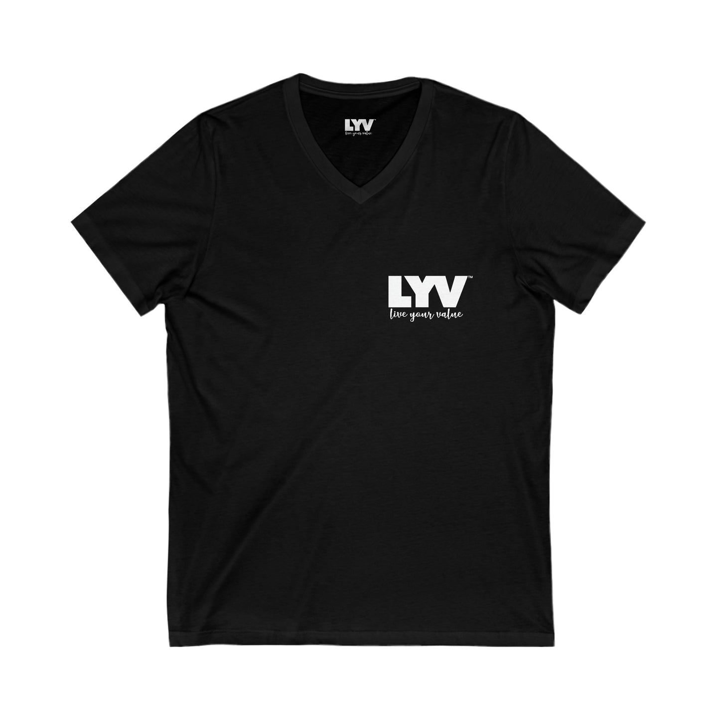 LYV (live you value) Unisex Jersey Short Sleeve V-Neck Tee Design B