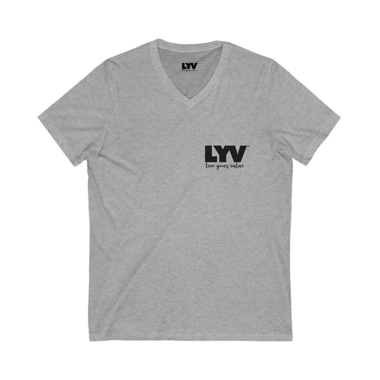 LYV (live you value) Unisex Jersey Short Sleeve V-Neck Tee Design B